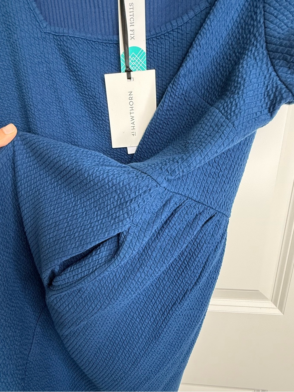 41 Hawthorn Claudia Square Neck Dress Navy Blue 3X NWT Plus Size pockets - Picture 8 of 11